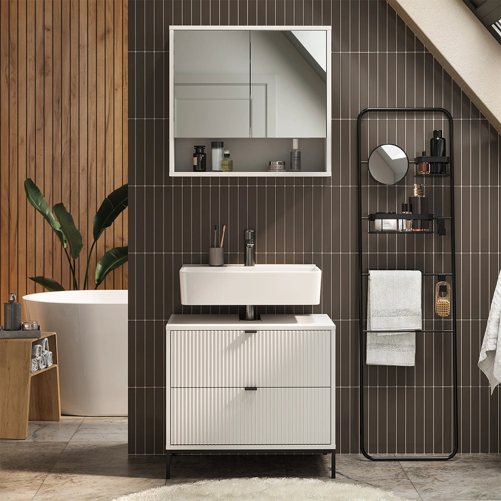 Vicco Set di mobili da bagno Bianco 2 parti