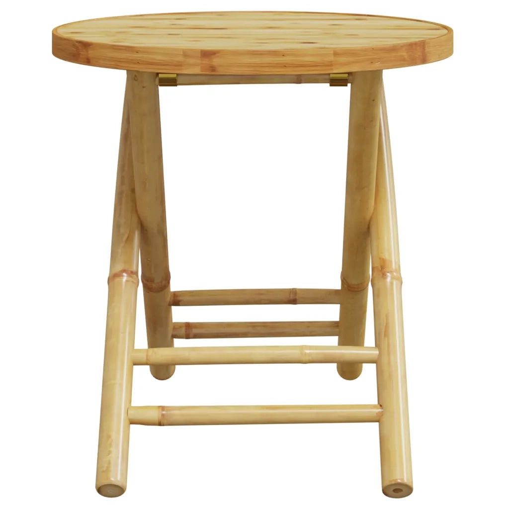 Set da Bistrot Pieghevole 3 pz Cuscini Bianco Crema in Bambù 3208937