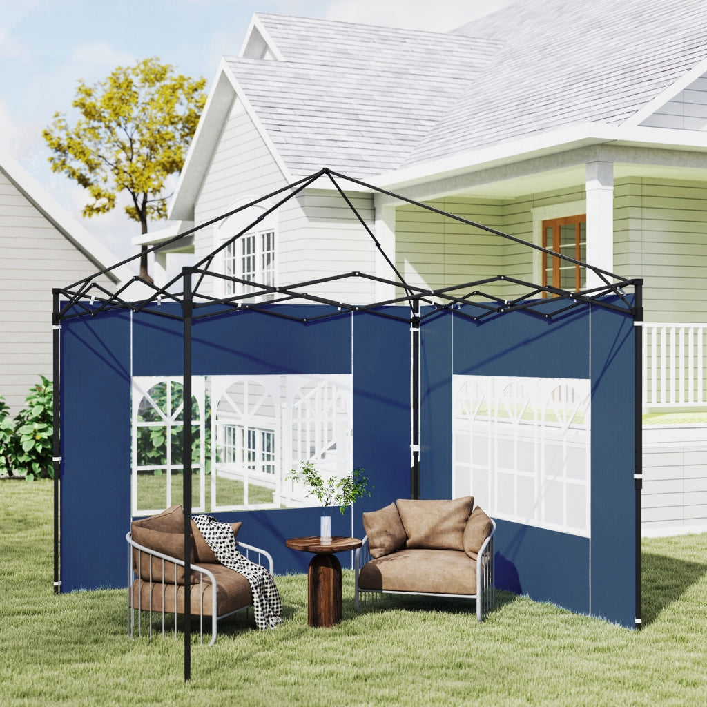Set 2 Pezzi Pareti Laterali per Gazebo 3x3 3x6 ¨C Zephmum ¨C Blu Impermeabile con Finestra