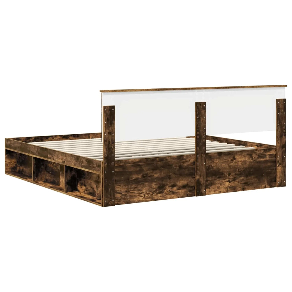 Struttura del letto Rovere fumé 200 x 200 cm Legno multistrato 3407836