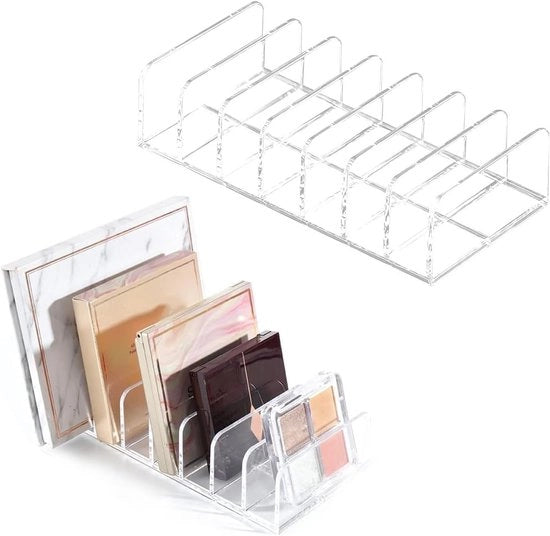 Organizzatore per trucchi con 7 compartimenti in acrilico, disponibile in 2 misure