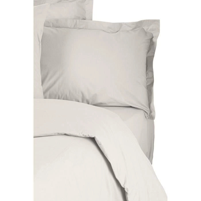 Completo letto - 1 copripiumino 220 x 240 cm + 2 federe 60 x 60 cm - 100% cotone rinforzato - Bianco