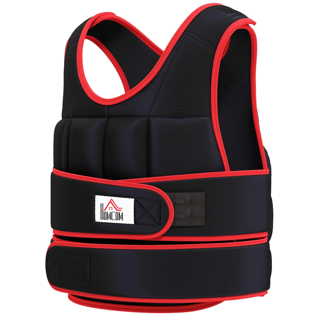 Gilet Pesi per Allenamento con Cinture Doppie Regolabile ¨C zephmum ¨C Nero e Rosso 60x50 cm