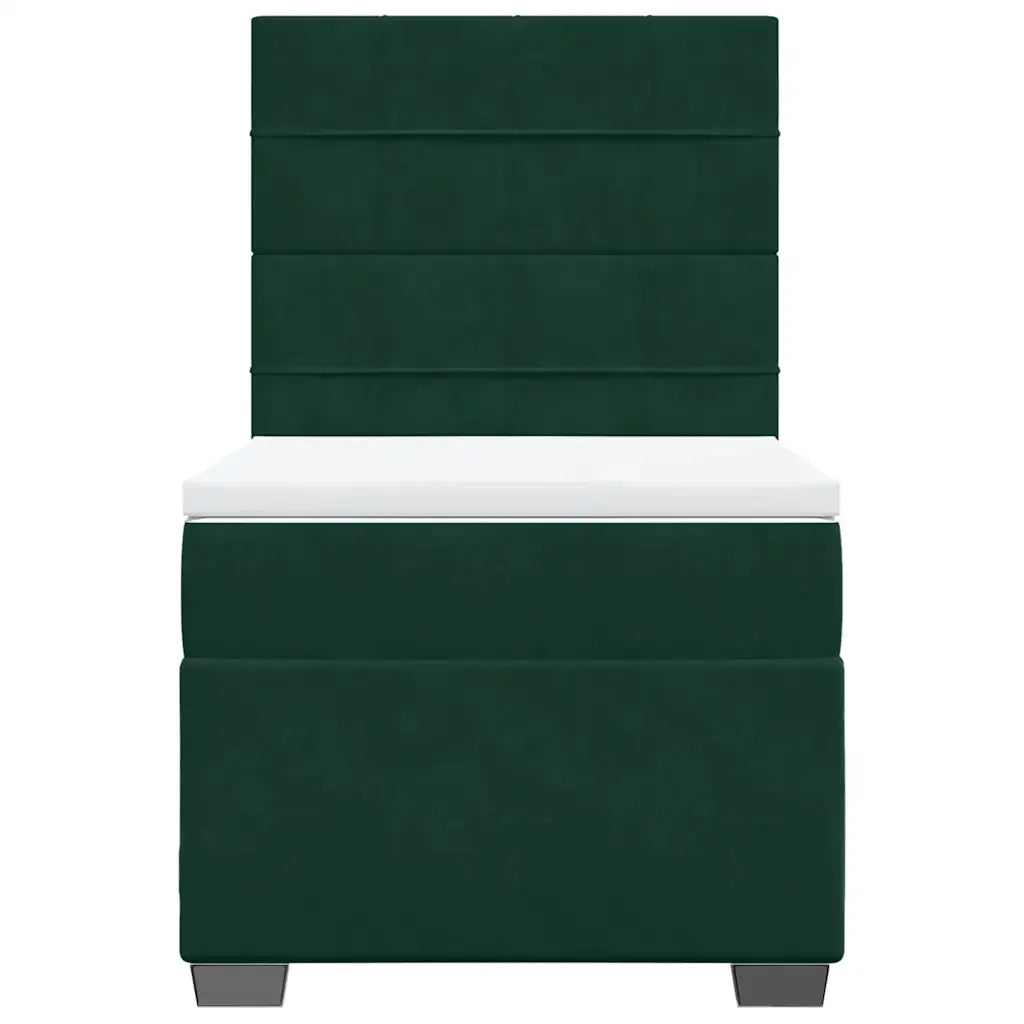 vidaXL Giroletto a Molle con Materasso Verde Scuro 80x200 cm Velluto