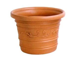 VASO IN PLASTICA FESTONATO DOPPIO BORDO  ø cm.45x34 h.
