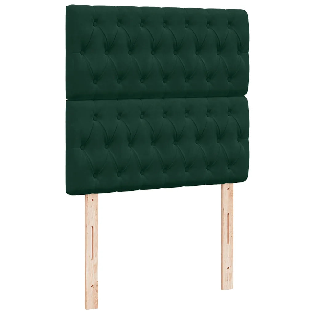 vidaXL Giroletto a Molle con Materasso Verde Scuro 90x200 cm Velluto