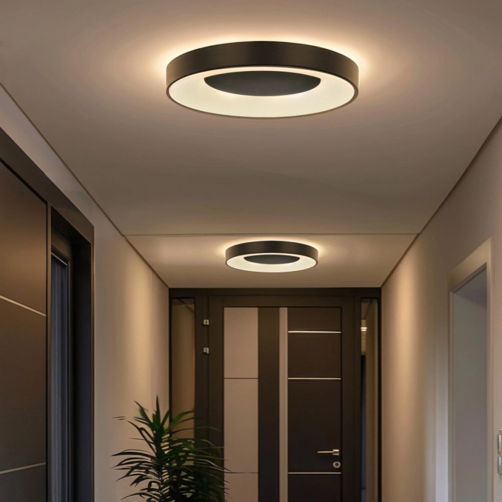 Plafoniera LED 72W tonda 48cm nera con telecomando IP44