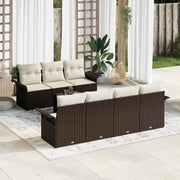 Set Divano da Giardino 8 pcs Marrone e Crema polyrattan 3353937