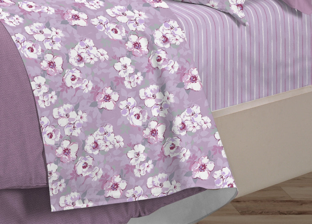 Completo Lenzuola Letto 100% Cotone Italy 3027 Disegno Indie - Piazza E Mezza - Rosa