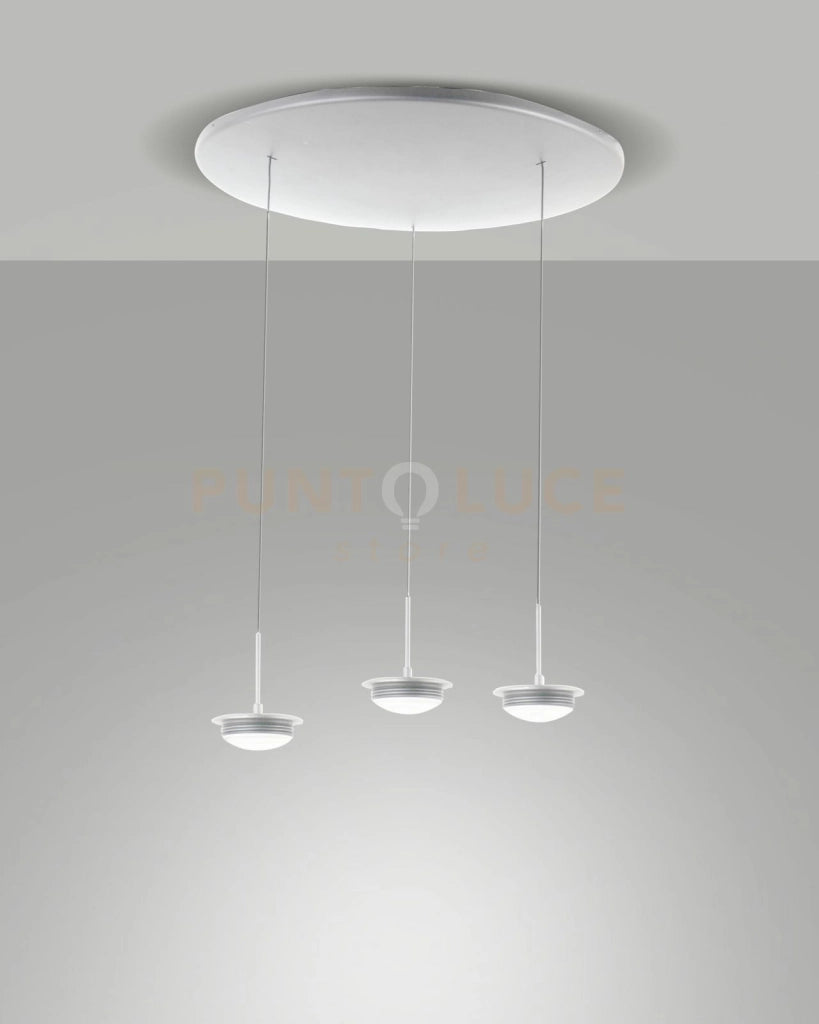 3805-47-102 MONTATURA BIANCA COMPLETA TONDA A LED CCT 2700K - 3000K - 4000K- 42W - 4530 lm 3 LUCI DIMMERABILE