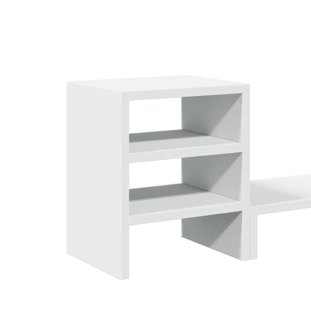 Supporto per monitor in legno ingegnerizzato bianco mobile da scrivania e organizer per ufficio 02_0044957