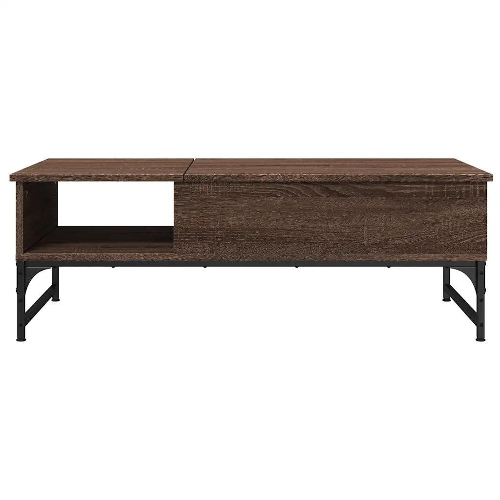 Tavolino salotto | Tavolino da caff¨¨ | Tavolino da Soggiorno Rovere Marrone 100x50x35cm Multistrato Metallo