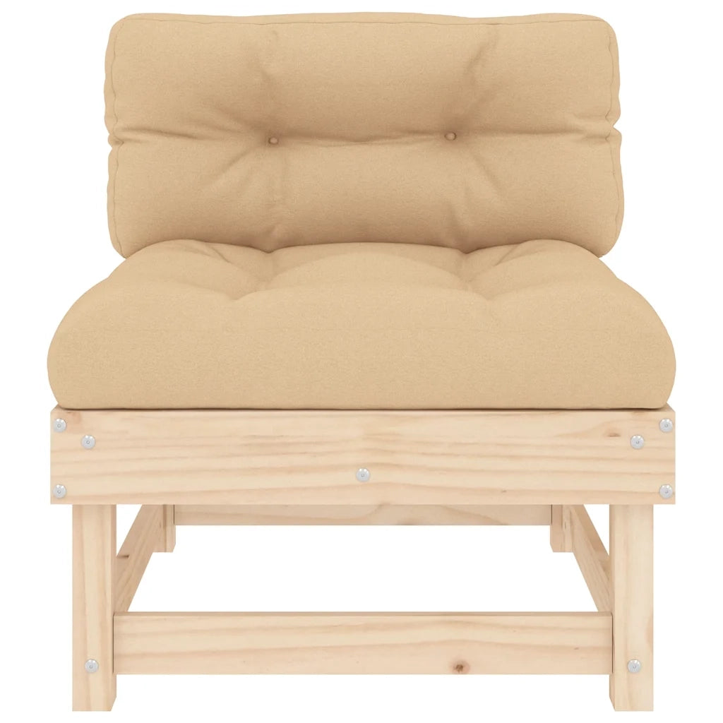 Divano componibile-Divani Centrali con Cuscini 2 pz in Legno Massello di Pino 712530