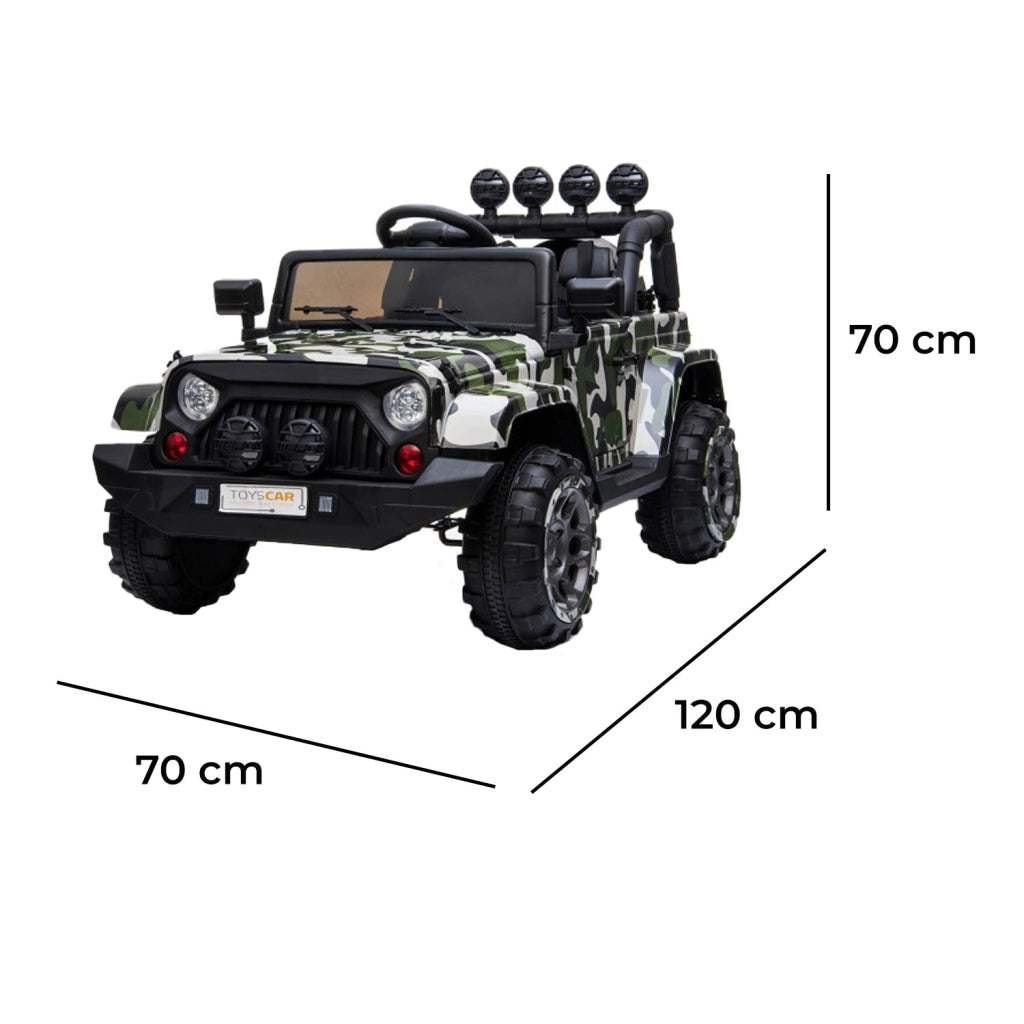 Macchina Elettrica per Bambini Fuoristrada Adventure 12V con Telecomando Mimetico