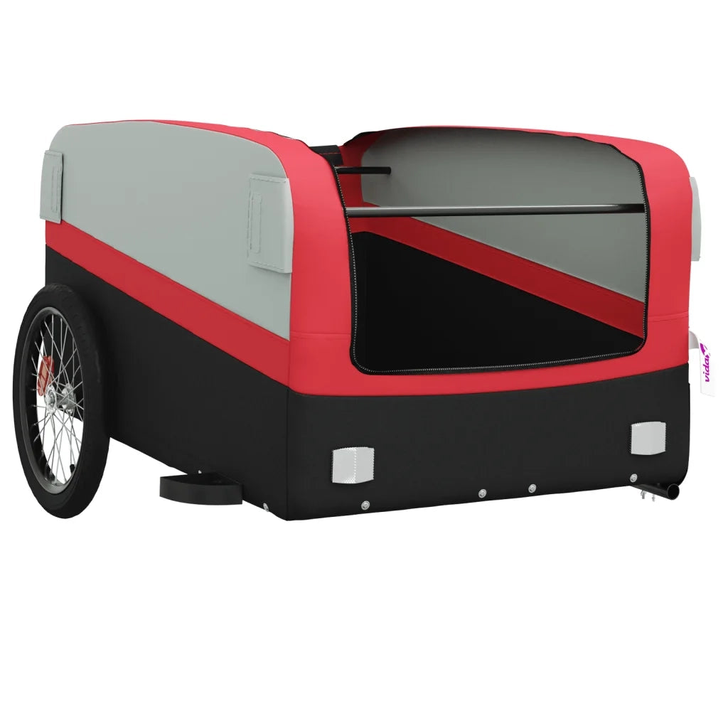 Rimorchio da Bici Nero e Rosso 45 kg in Ferro CFW1598935
