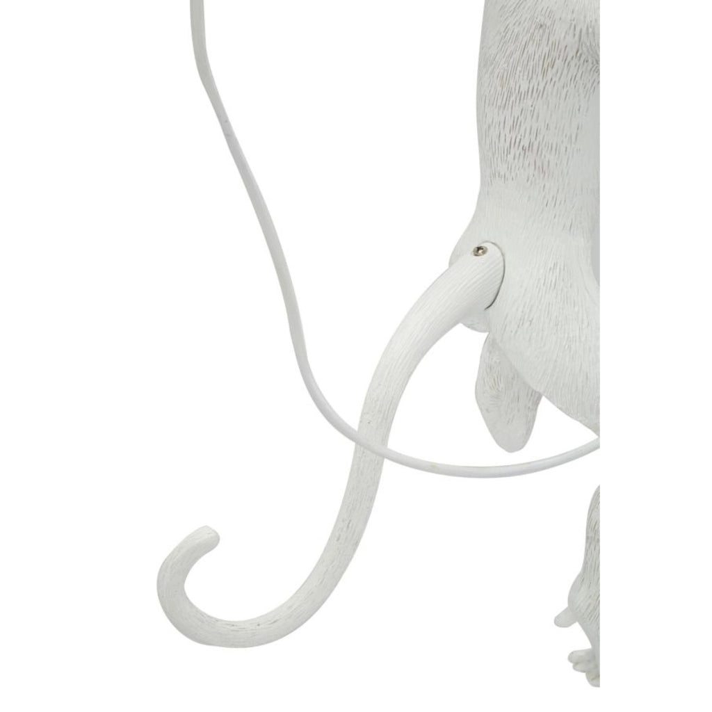 Applique da parete Monkey in polyresin bianca a forma di scimmia