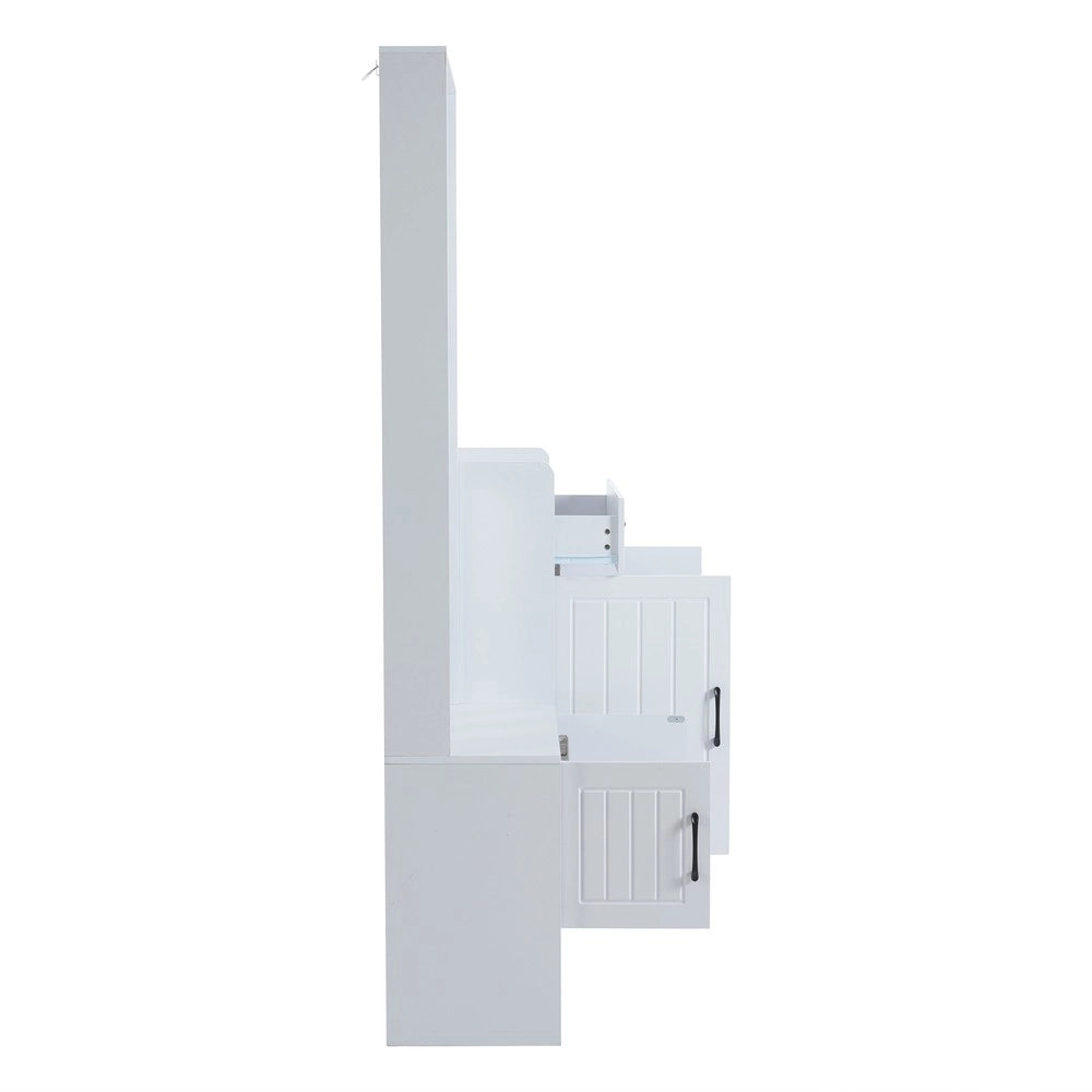 Set Ingresso con Scarpiera e Appendiabiti ¨C MINIMAL ¨C Bianco, 140.6x32x180 cm