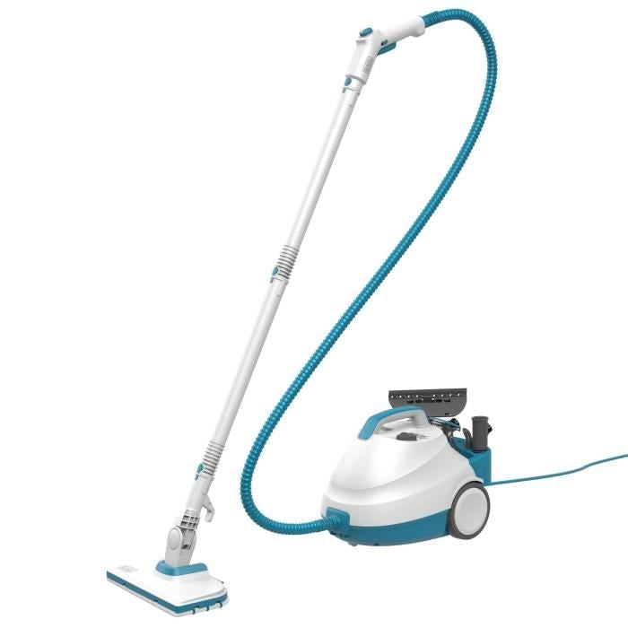 Pulitore a vapore multifunzione - BLACK & DECKER BHSMP2008-QS - 2000 W - 8 accessori - 4 barre - Bianco / grigio / blu