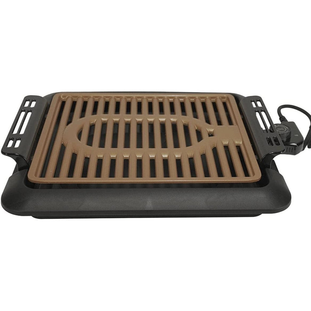 Trade Shop - Griglia Elettrica Antifumo 1000w Q-hb67 Grill Senza Fumi Piastra Antiaderente -