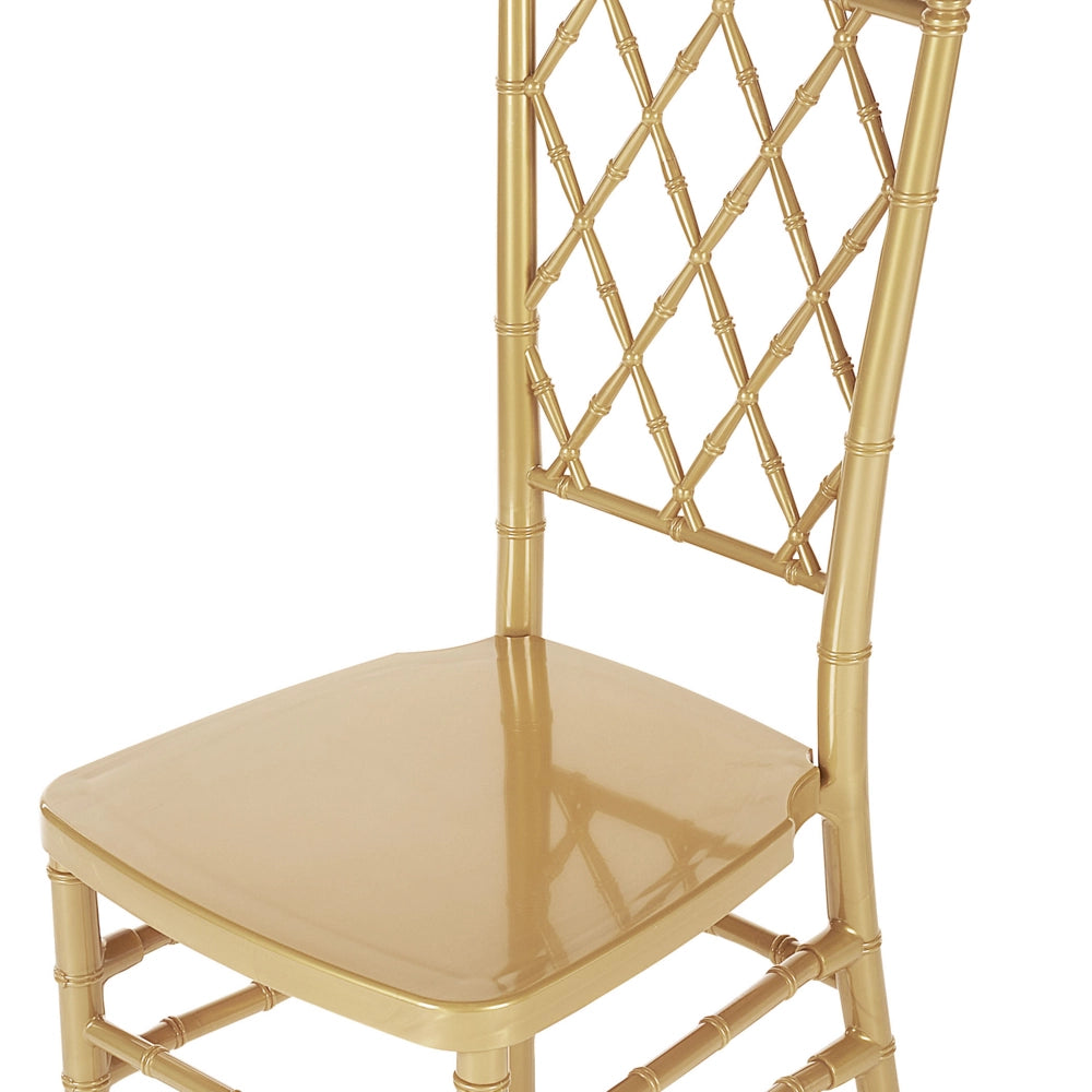 Set di 2 sedie da pranzo oro con schienale a doghe sintetico senza braccioli dal design moderno vintage