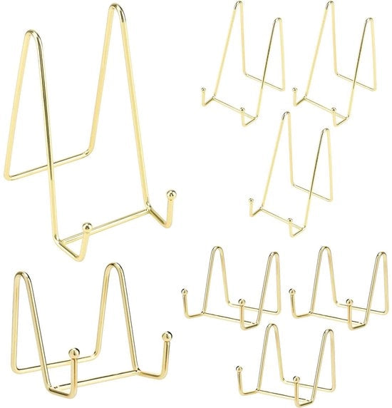Set di 8 supporti per piatti in metallo - 8 cm/15 cm - Decorativo supporto per piatti - Supporto per foto e piatti - Costruzione robusta