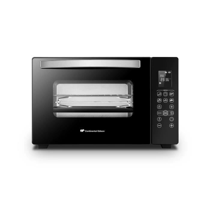 CONTINENTAL EDISON CEMF38DIG - Miniforno elettrico 38L nero - 1600W - Girarrosto, Convezione naturale