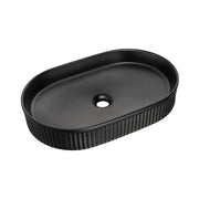 Lavabo ovale da appoggio 56x36 cm in ceramica nera opaca