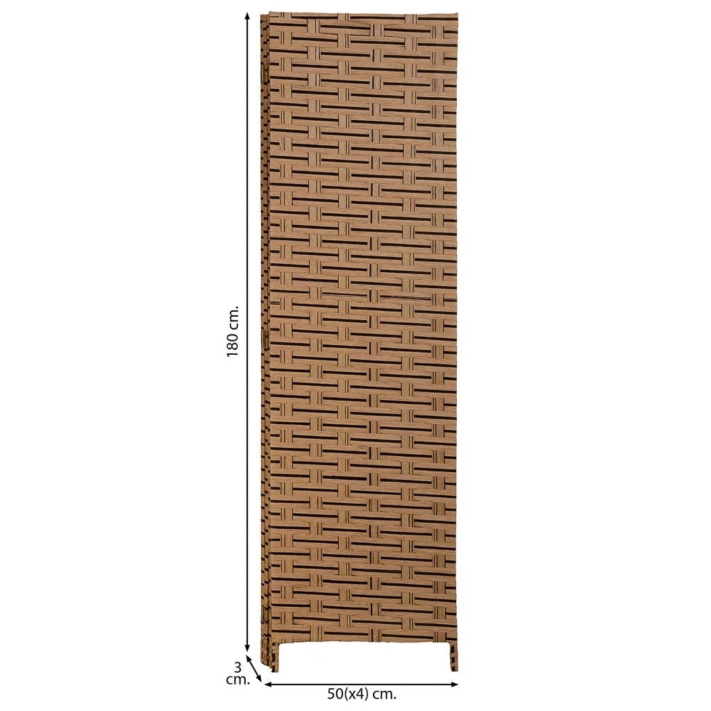 Biombo de papel trenzado 4 hojas 50(x4)x3x180h cm