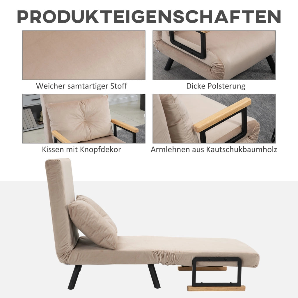POLTRONA LETTO 63 x 73 x 81 cm Beige in poliestere