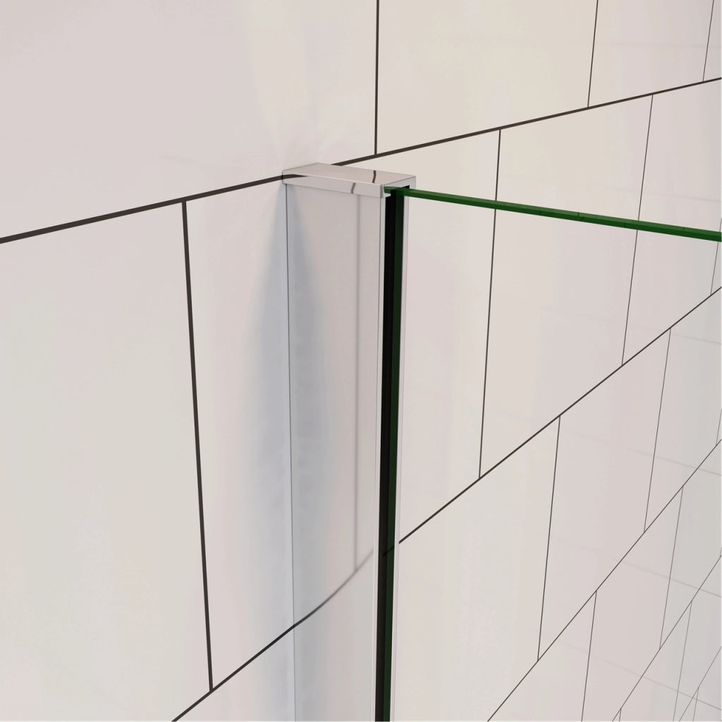 75x140 cm Sopravasca WALK IN Parete Fissa Doccia Per Vasca Pannello Singolo Vetro Temperato 6 mm Trasparente Anticalcare Cromato Lucido