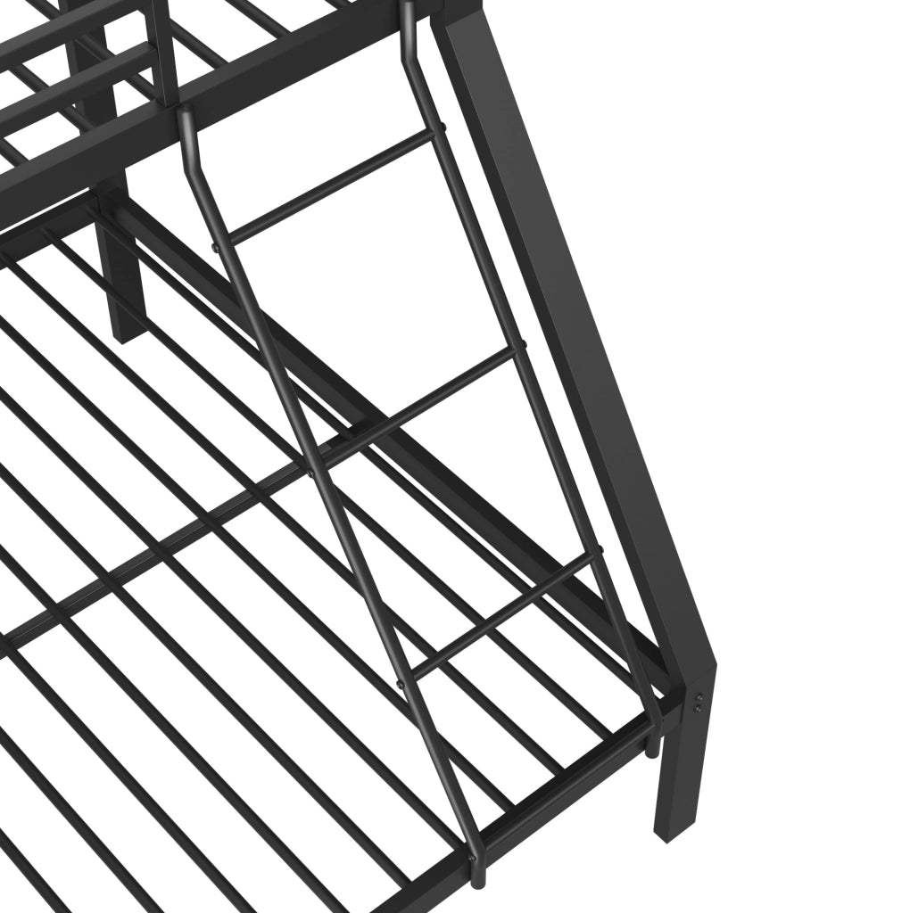 Letto a castello in metallo nero 90/140 x 200 cm