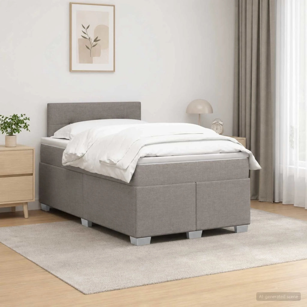 Letto con Box Spring, Materasso e LED Tortora 120 x 190 cm 3451900