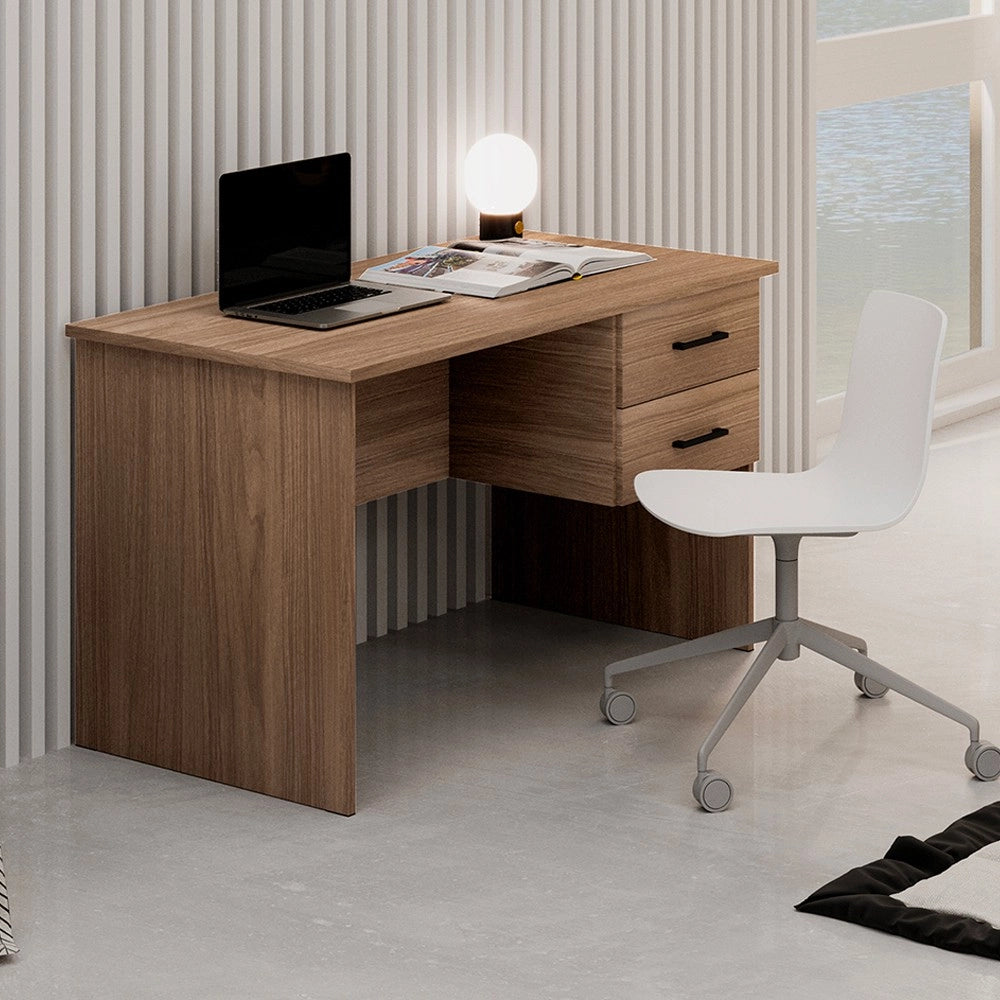 Scrivania due cassetti Tiffany 119x64x75h colore noce naturale