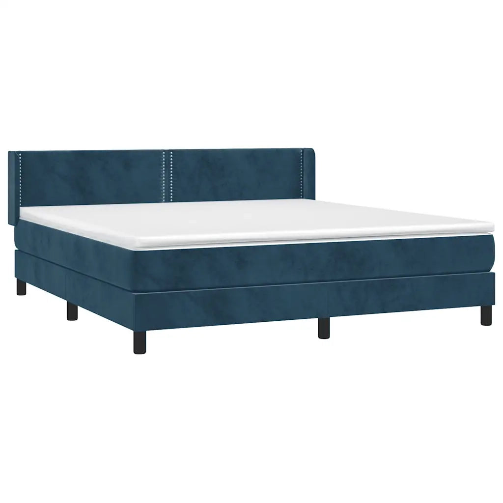 Giroletto a Molle con Materasso Blu Scuro 160x200 cm in Vellutocod mxl 122462