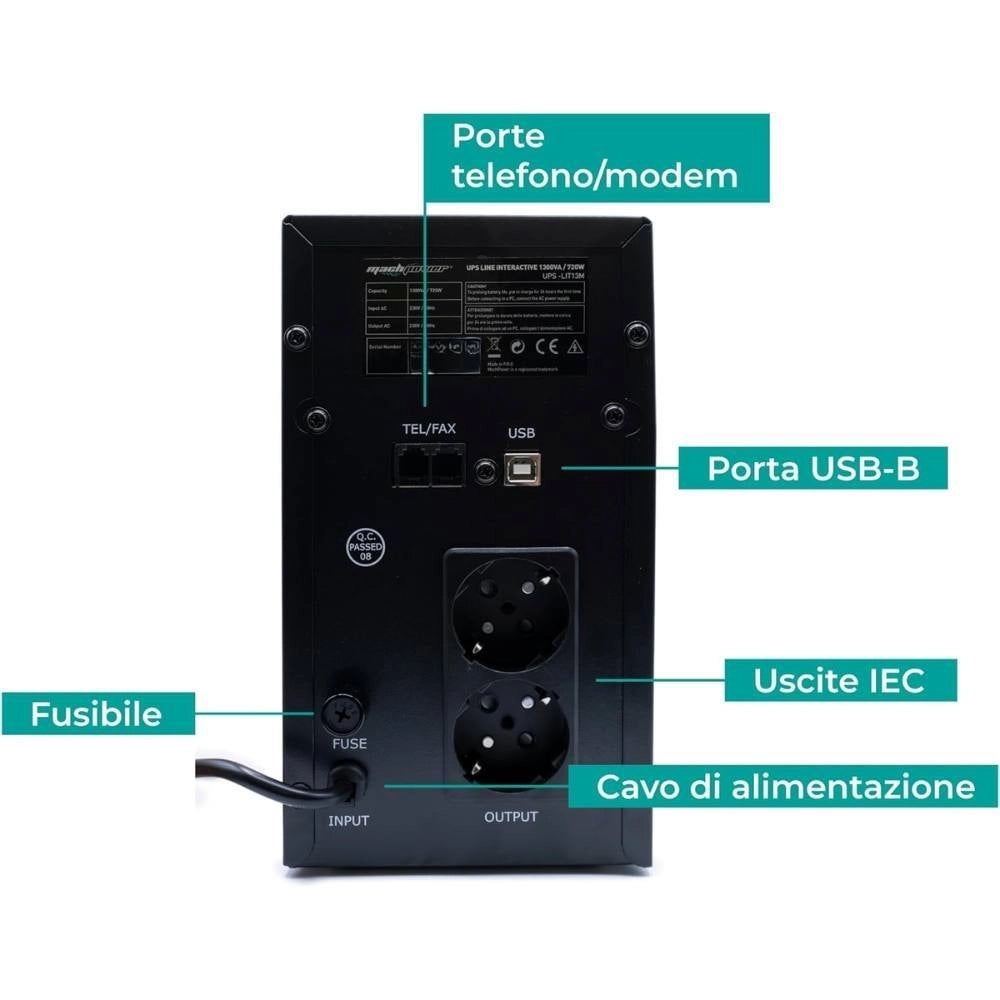 Mach power ups lit13m 1300va con display digitale e stabilizzatore av