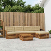 Set di divani da esterno 6 pz Naturale e Beige 3383261