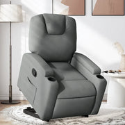 Poltrona Alzapersona Reclinabile Grigio Scuro in Tessuto 3204369