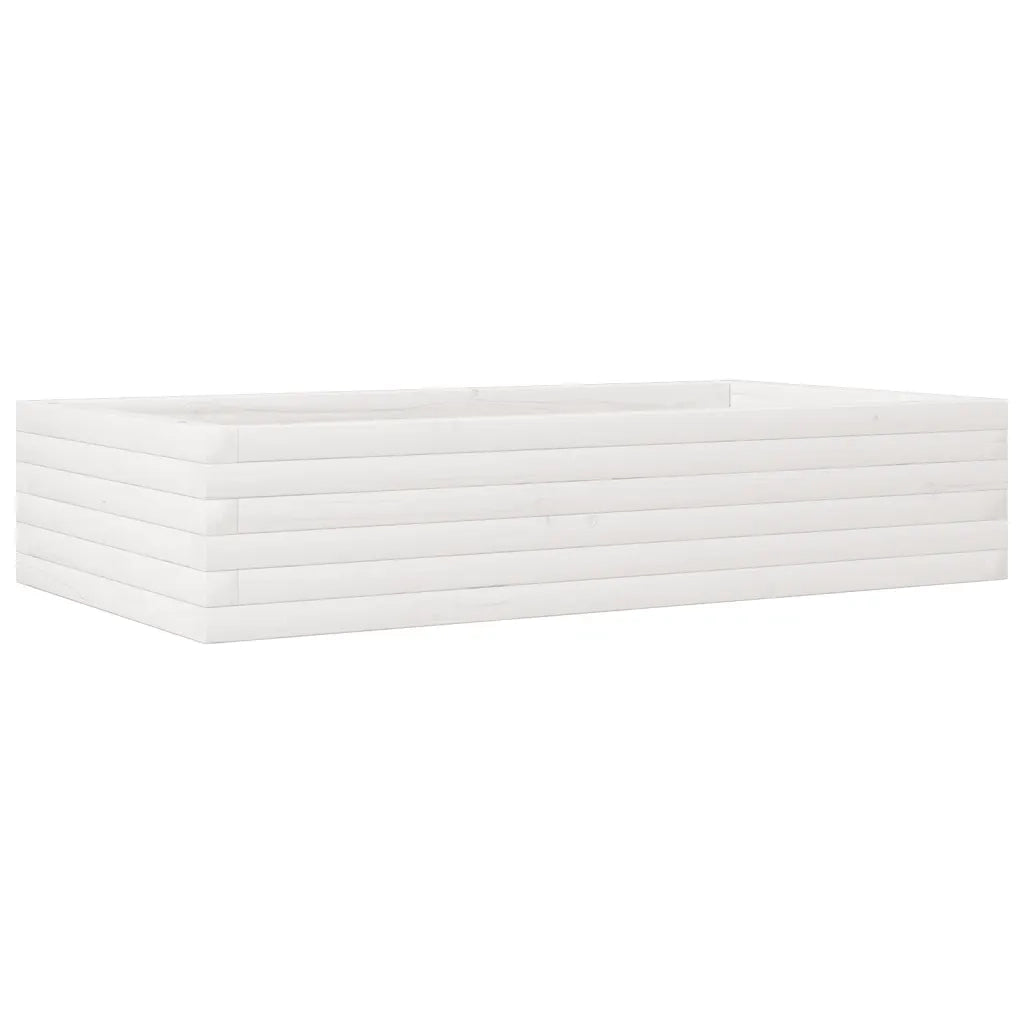 Fioriera da Giardino-Vaso da Esterno Bianca 110x60x23 cm Legno Massello Pino