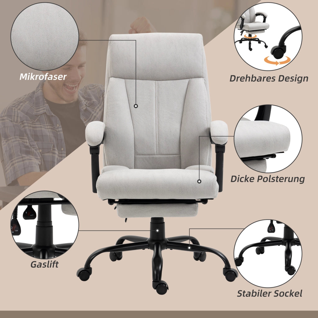 Sedia da ufficio con massaggio e riscaldamento lombare ¨C zephmum ¨C grigio chiaro