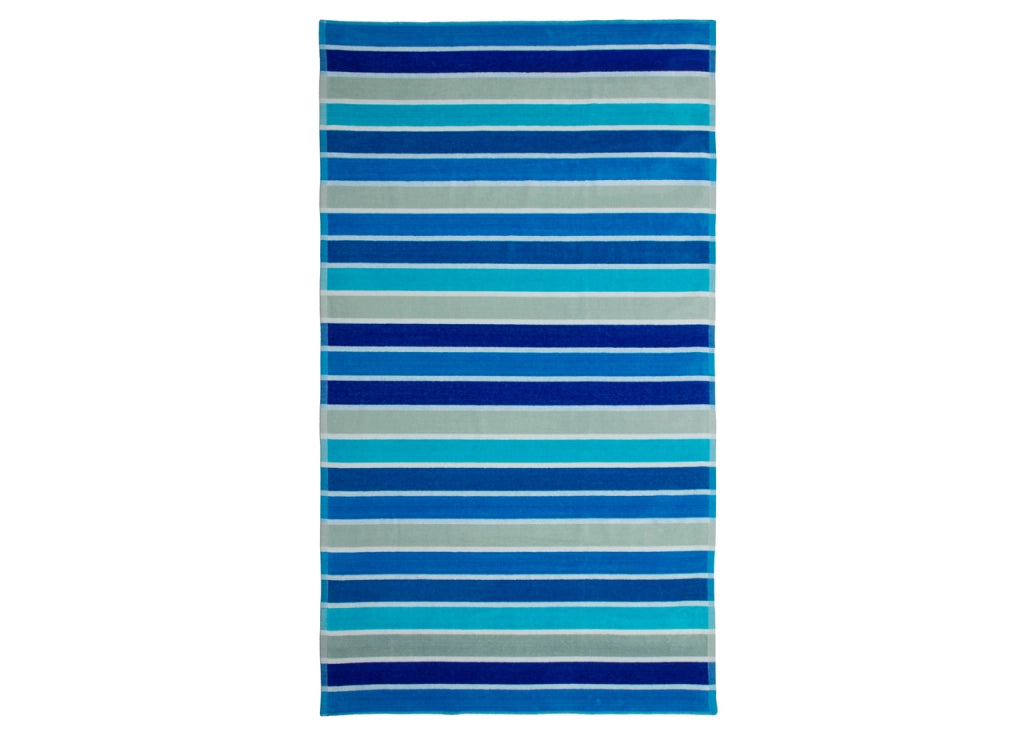 Telo Mare Jacquard Spugna Asciugamano Spiaggia Disegno Rayas - Telo Mare - Azzurro