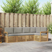 Set di divani da esterno 5 pcs Bianco e Grigio Chiaro