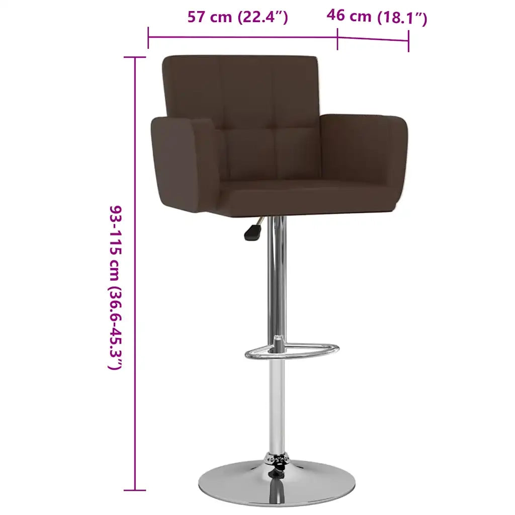 Sgabelli da Bar 2 pz Marroni in Similpelle 323656