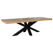 Tavolo da pranzo in legno marrone con gambe in ferro 240x100x76h cm