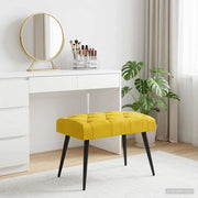 Panchina con bottoni imbottiti Giallo 60 x 40 x 45 cm Velluto 42038550