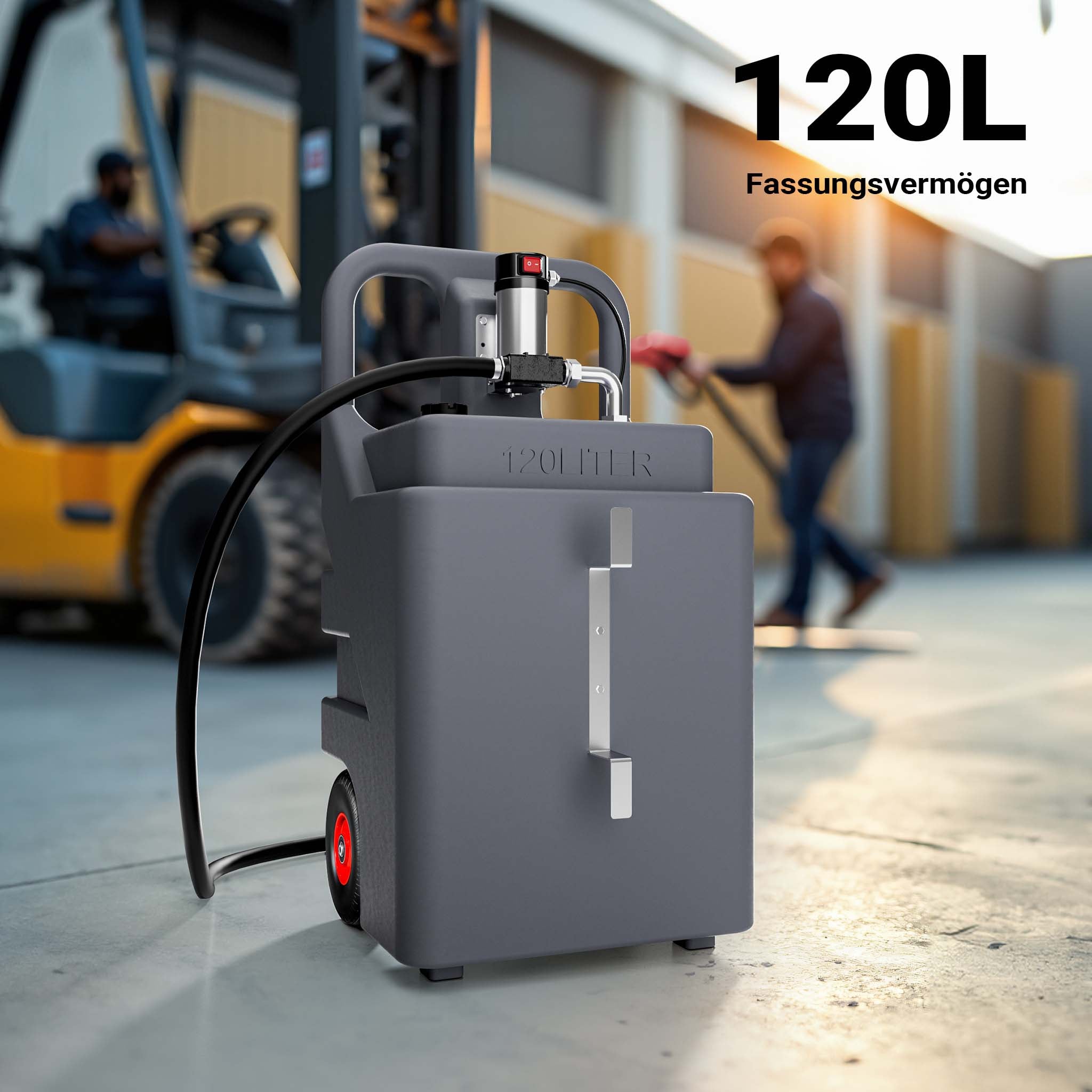 Serbatoio mobile per trasporto gasolio da 120 l con pompa 180 W da 40 l/min, serbatoio carburante portatile, contenitore trasporto per diesel