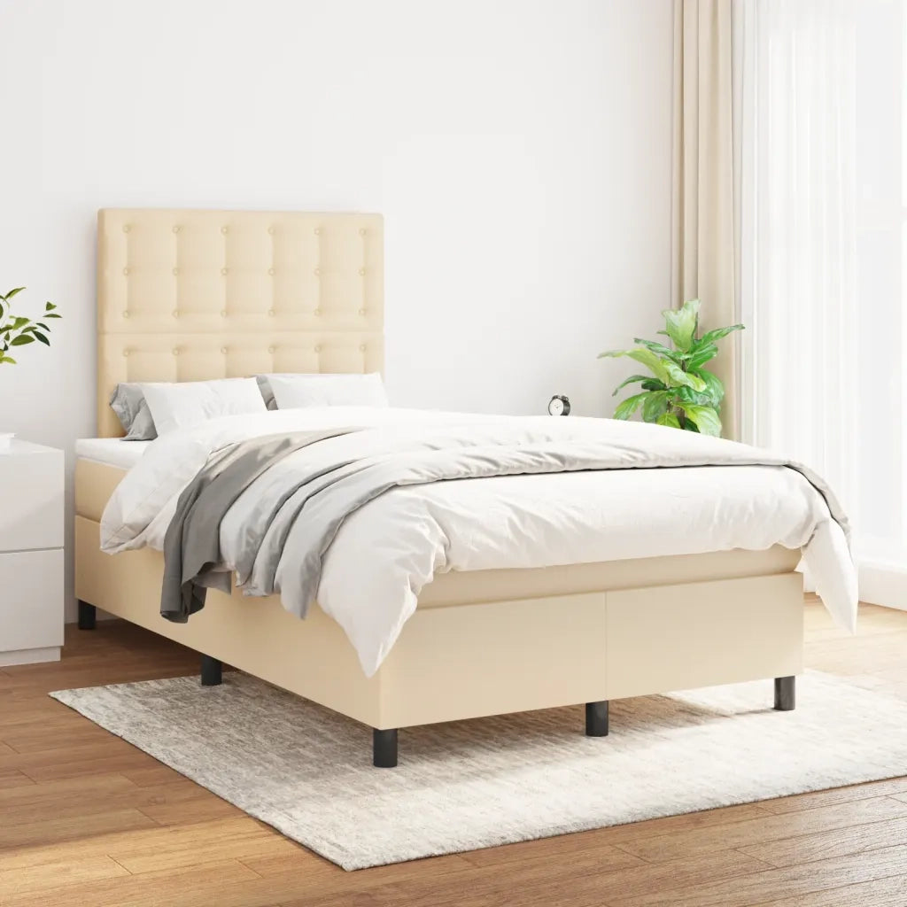 Giroletto a Molle con Materasso Crema 120x190 cm in Tessuto 3269914