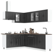 Set Mobili da Cucina 11 pz Kalmar Neri Legno Multistrato 3314882