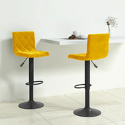 Sgabelli da Bar 2 pz Giallo Senape in Velluto 333738