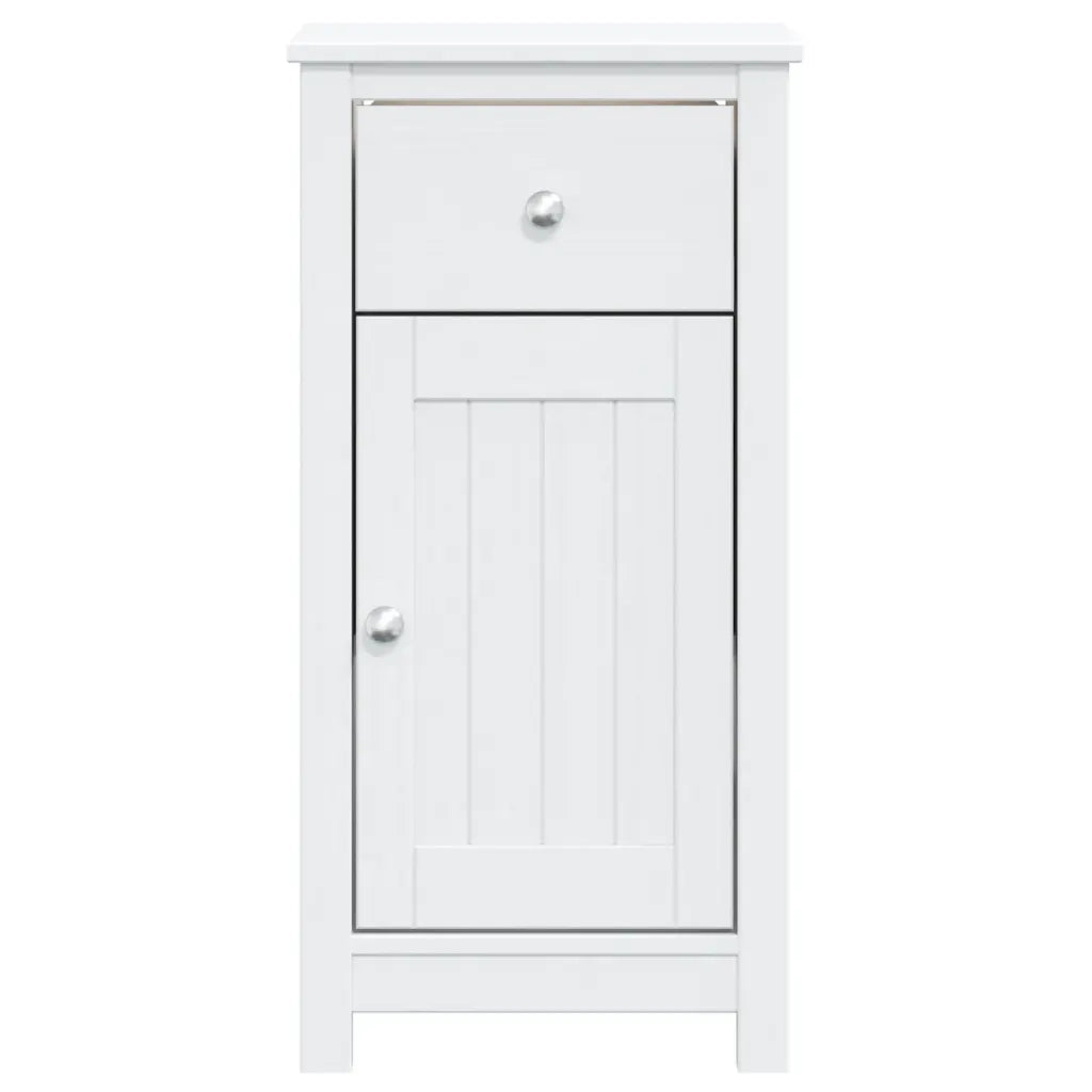 Mobile da Bagno BERG Bianco 40x34x80 cm Legno Massello di Pino 358540