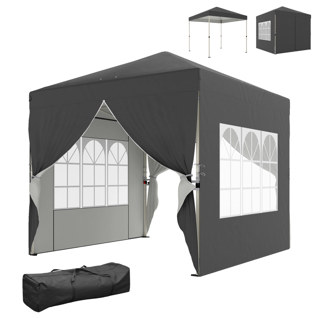 Tonnelle da giardino pieghevole ¨C zephmum ¨C 2.5x2.5m grigio scuro